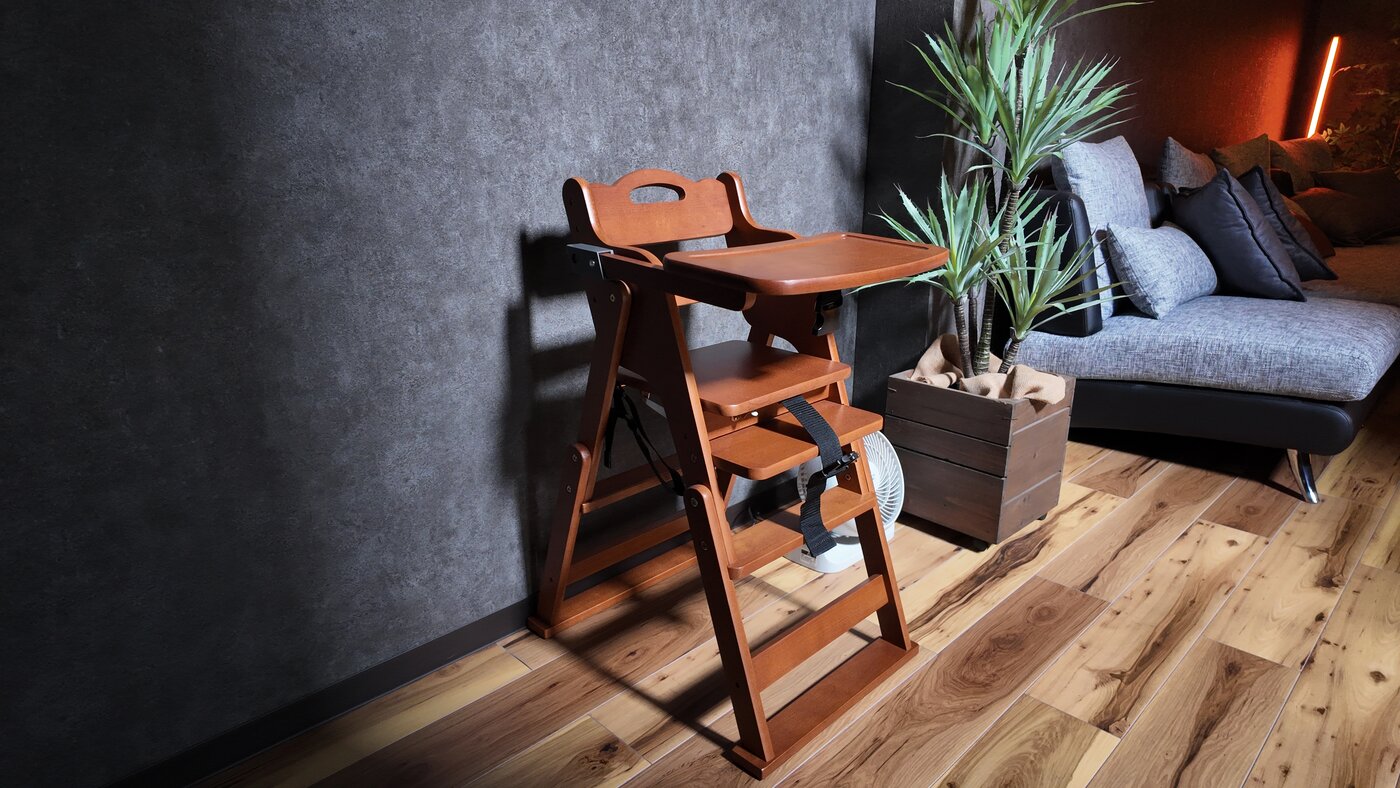 Wooden baby high chair